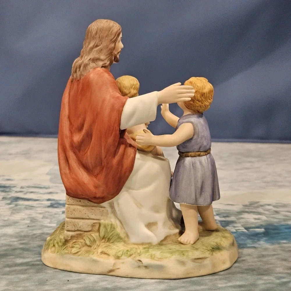 Homco Jesus Loves the Little Children Figurine 1996 #8827 Christian Statue Decor